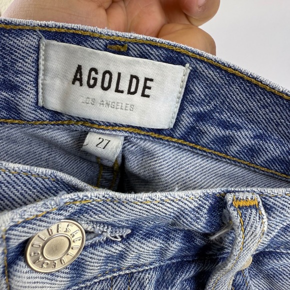 Agolde Pants - AGOLDE Denim Shorts‎ Size 27 Ripped Distressed Frayed Hem Button Fly Blue